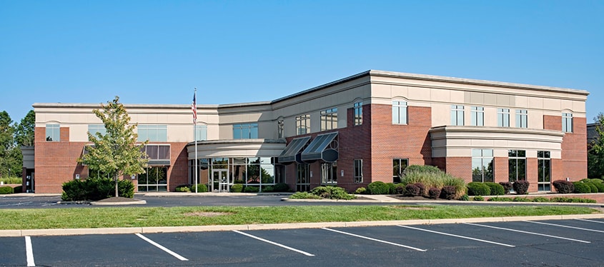 An exterior view of a commercial property